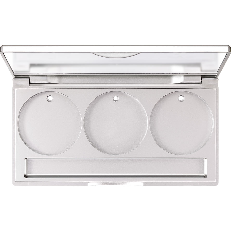 Kryolan - Leere Lidschatten 3er Palette - silber Magnetic, 36mm