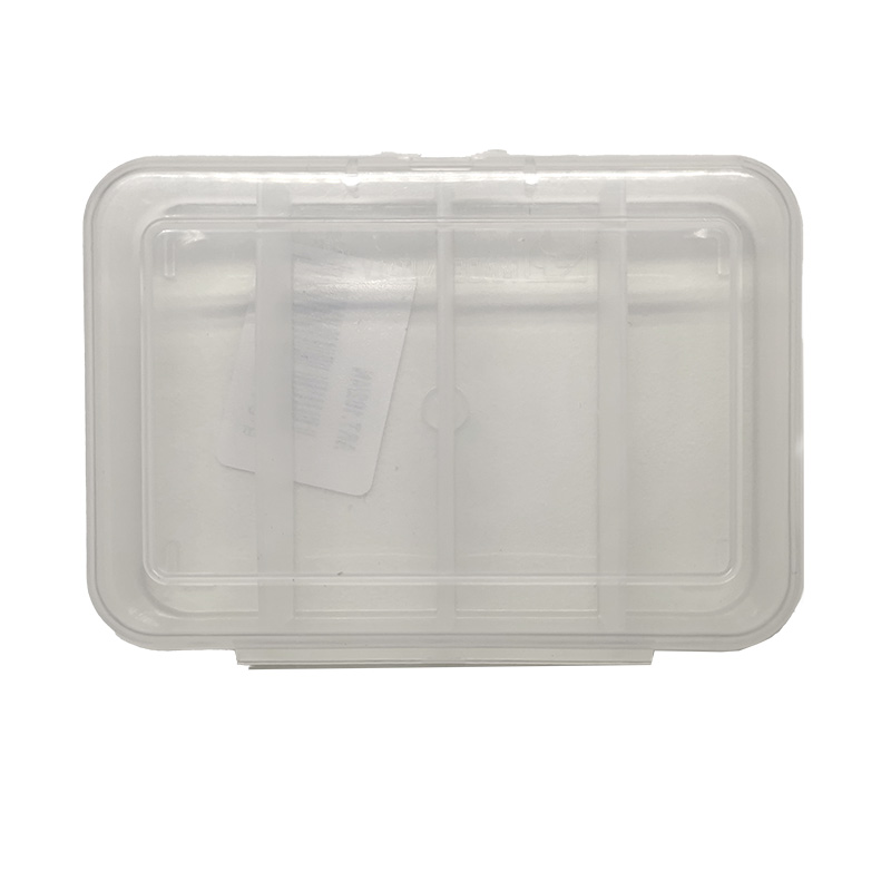 Leere Plastik Box mit 4 Fächern 9 x 6 x 2cm