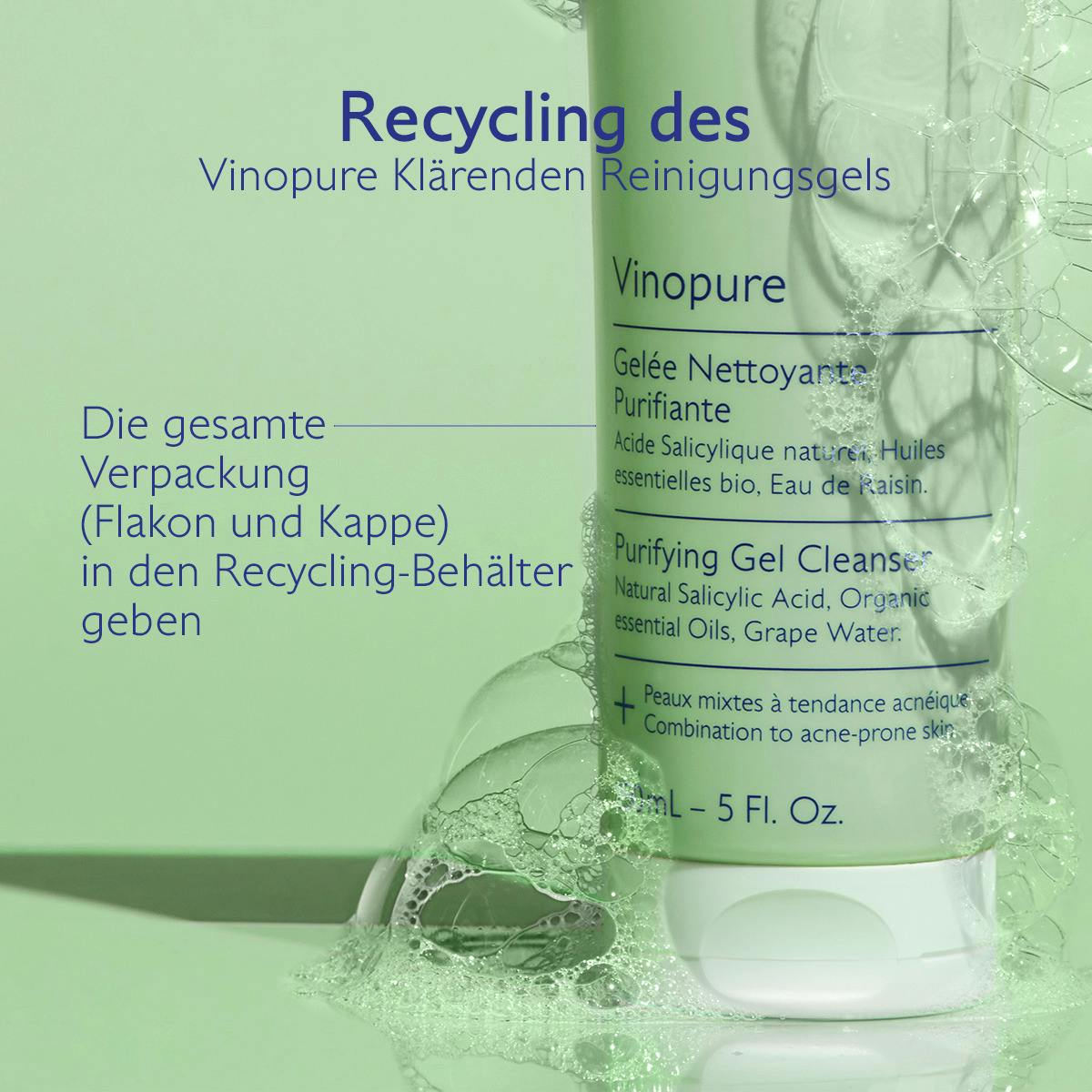 Caudalie - Vinopure Klärendes Reinigungsgel mit Salicylsäure, 385ml