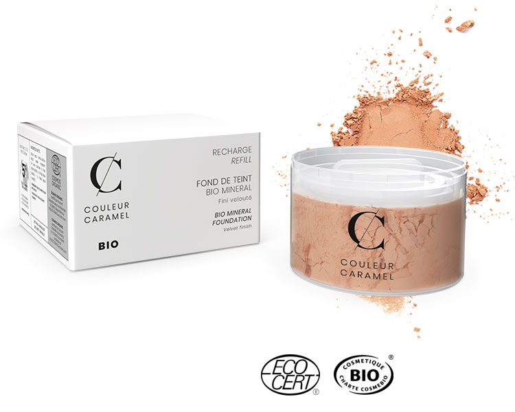 Couleur Caramel - Fond de Teint Minéral BIO - REFILL, 12g Couleur Caramel - Fond de Teint Minéral BIO - REFILL, 12g
